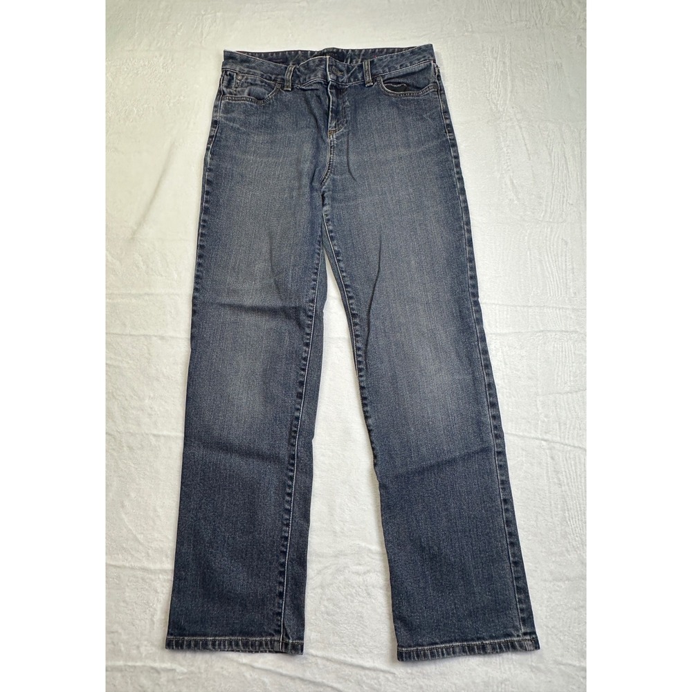 Talbots Heritage Jeans Women 10P Blue Straight Leg Petite Medium Wash Stretch